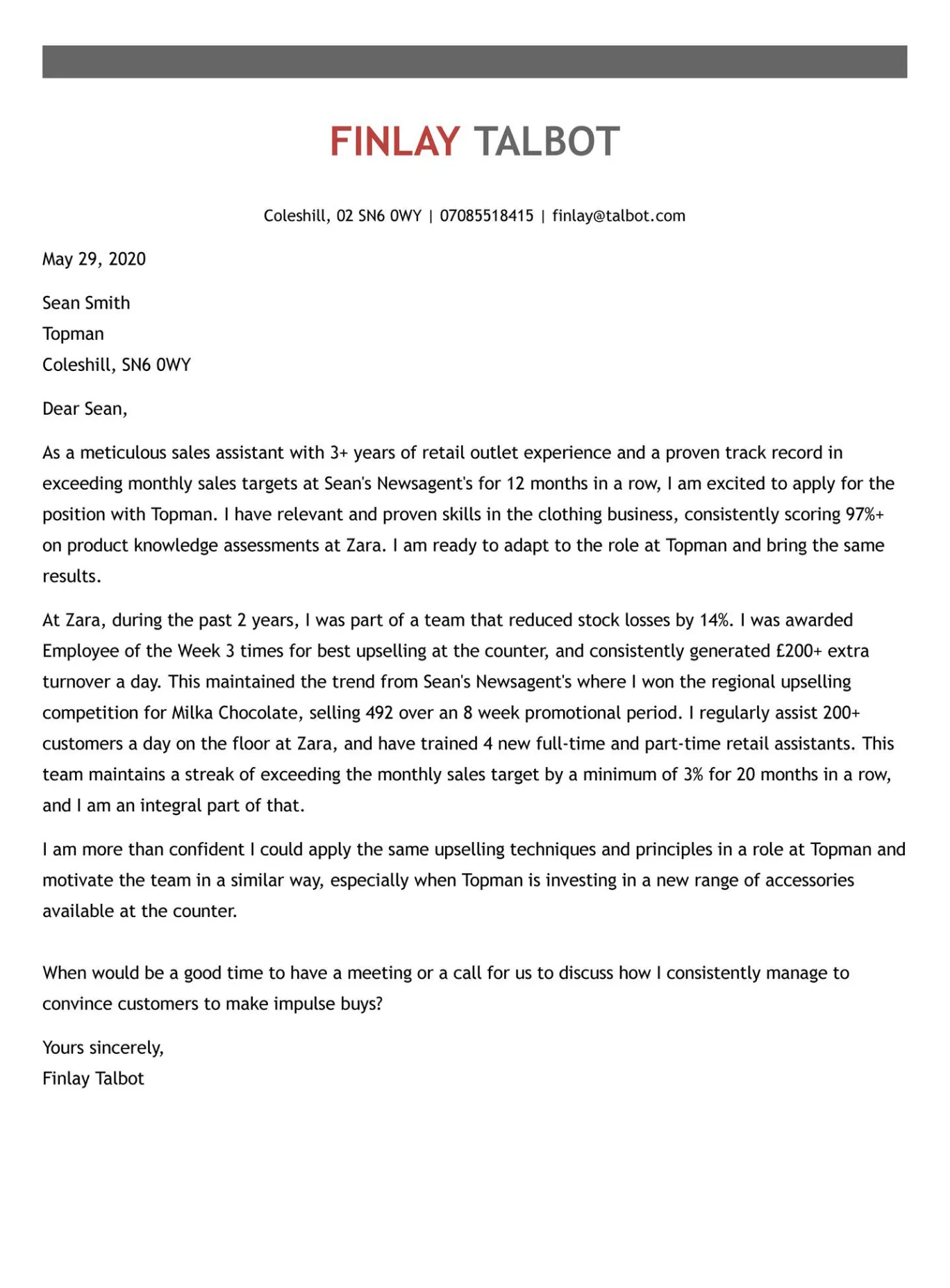 39245 cover letter checklist