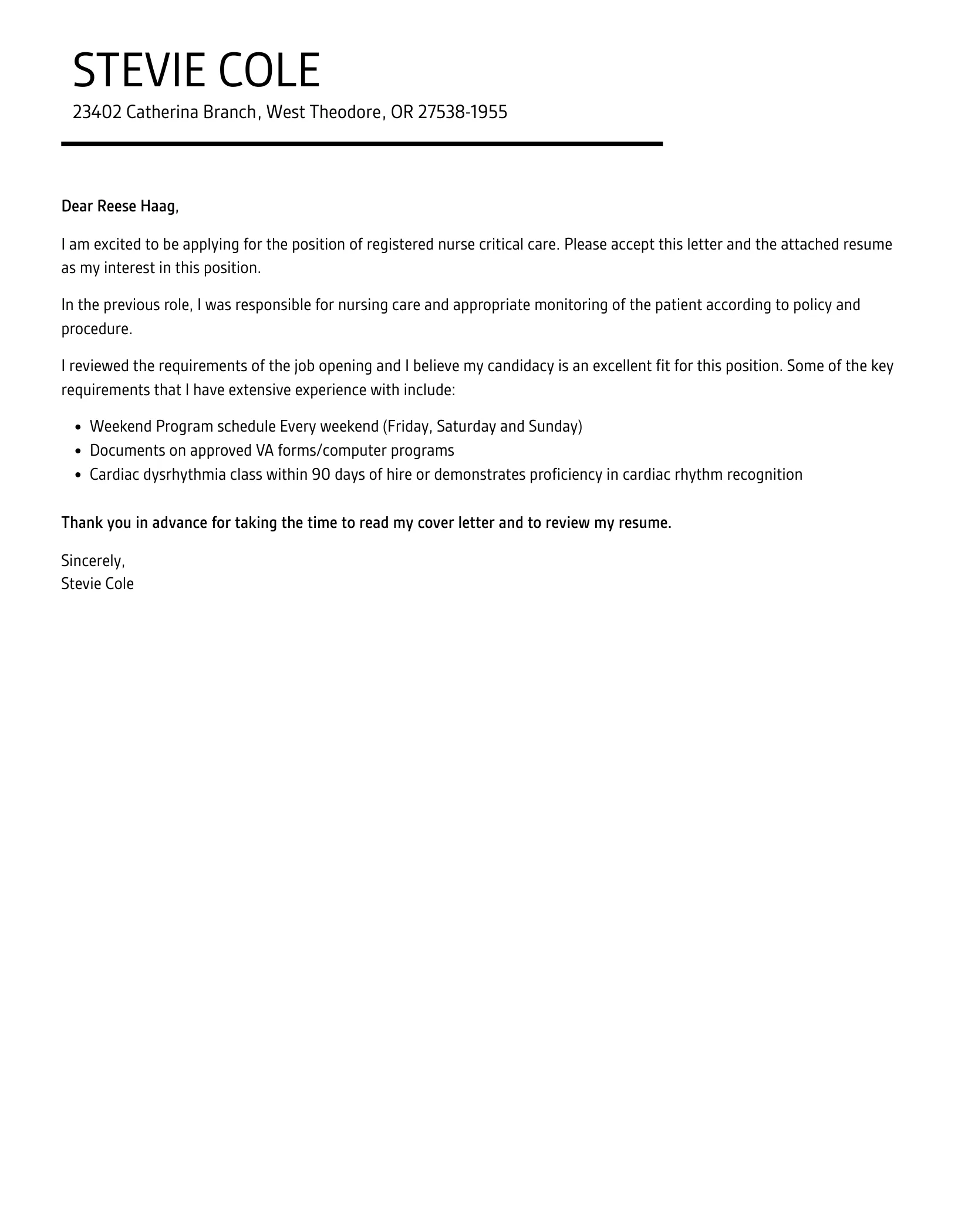39246 critical care nurse cover letter formatting
