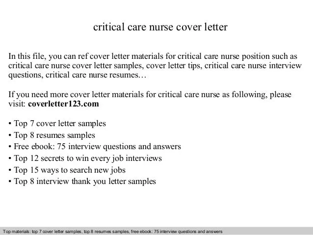 39246 critical care nurse cover letter skills