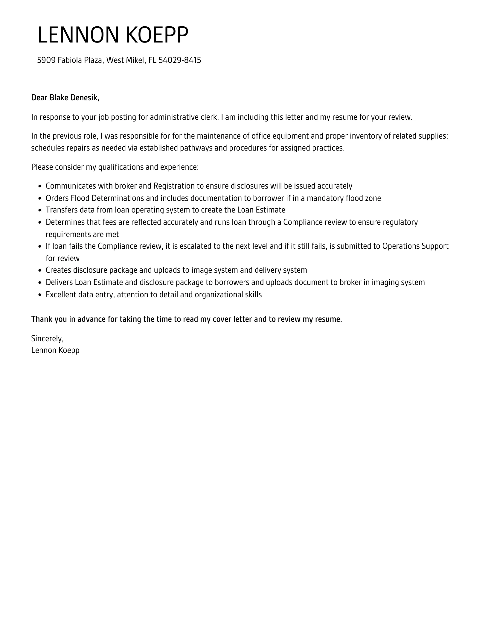39247 administrative clerk skills