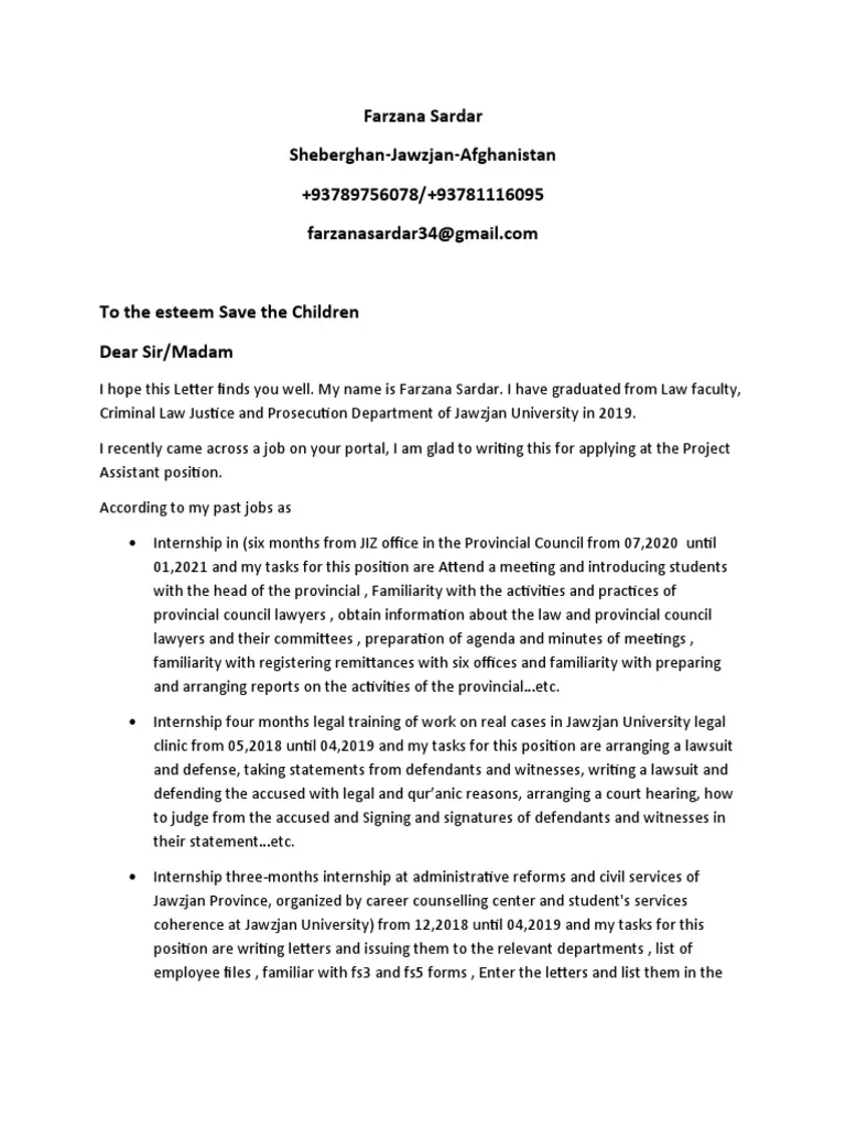 39258 program assistant cover letter overview