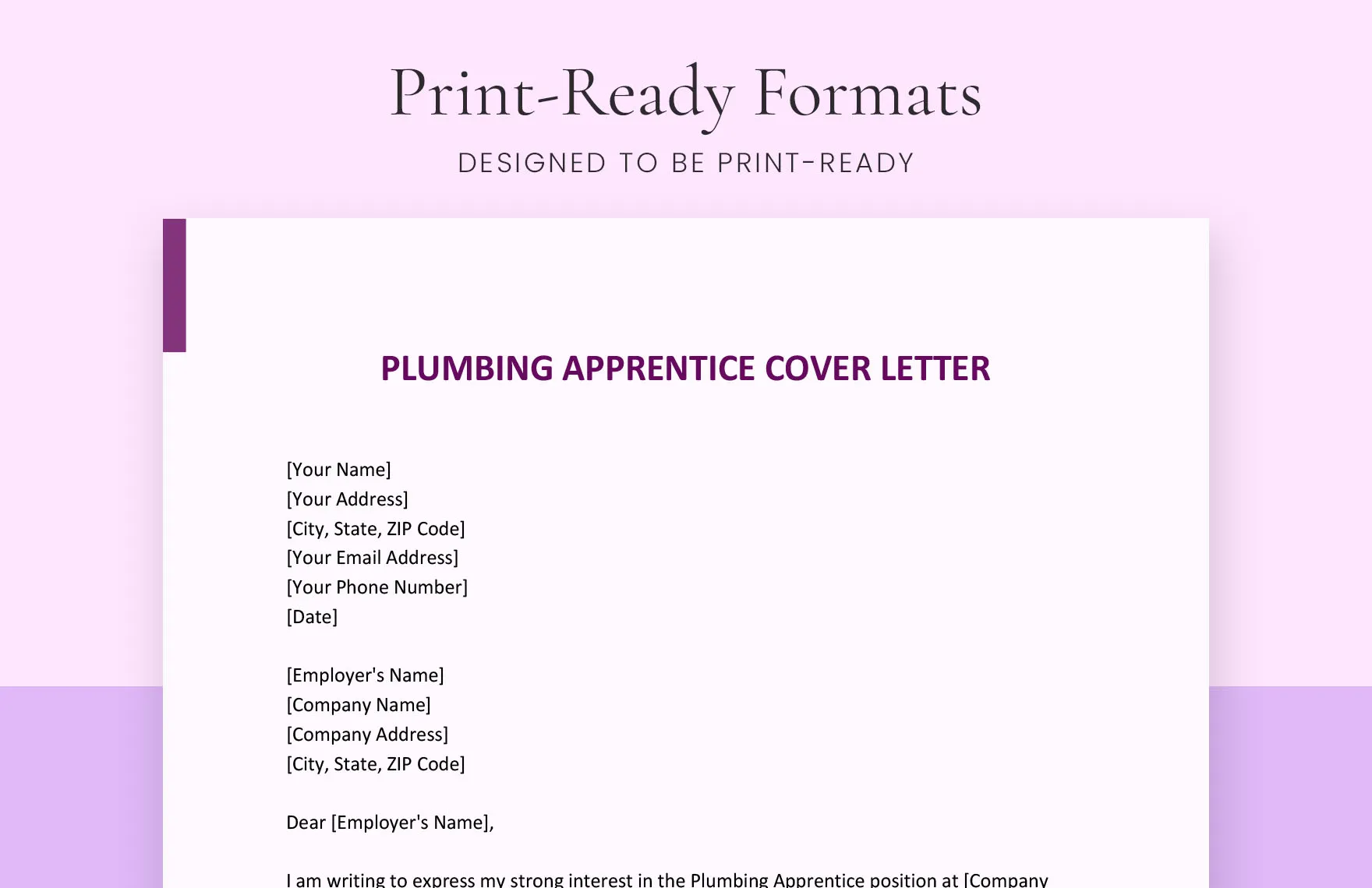 39263 entry level plumber cover letter