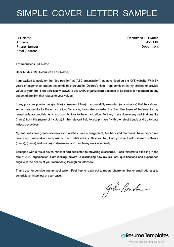 39269 value driven cover letter