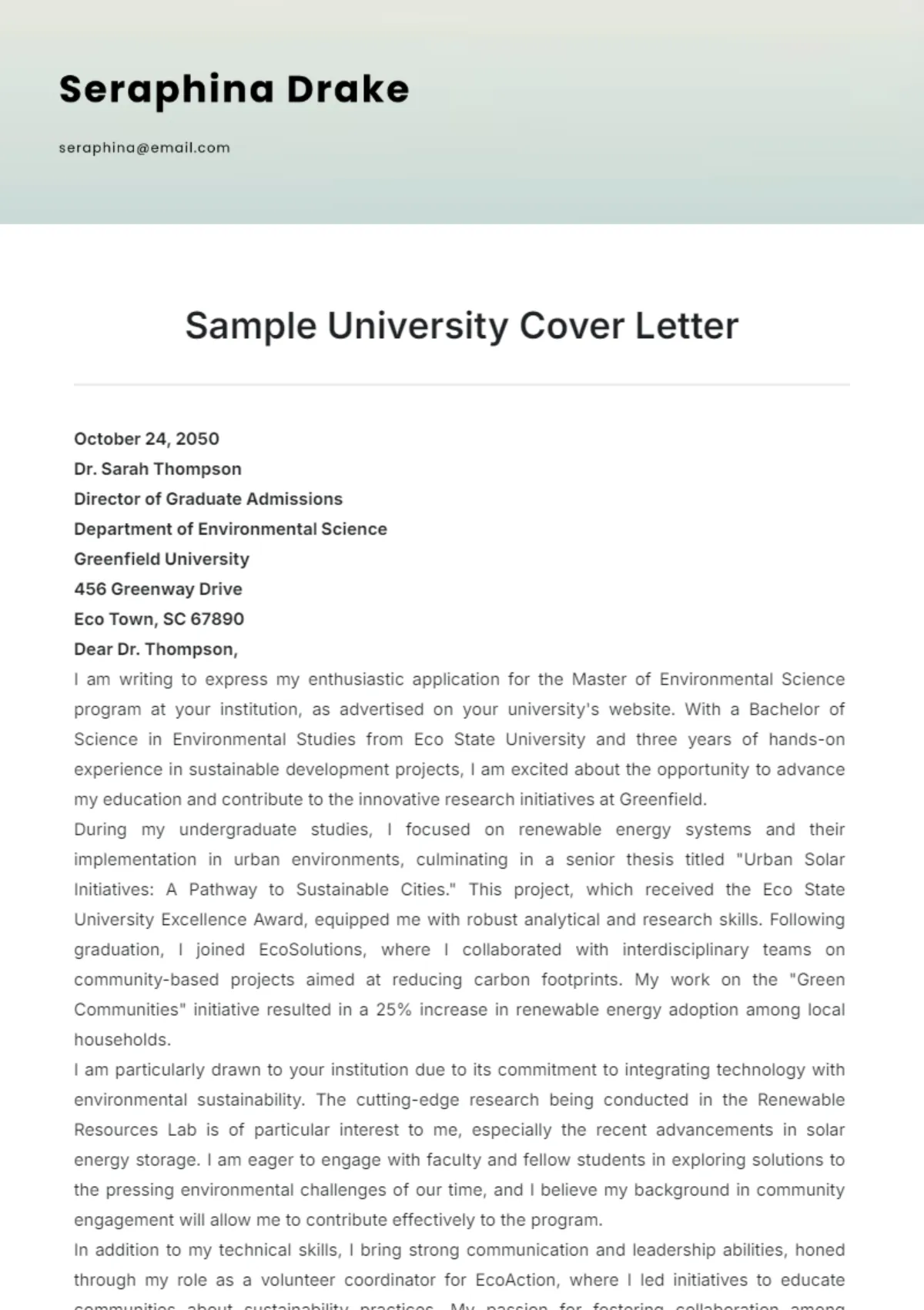 39273 formatting cover letter