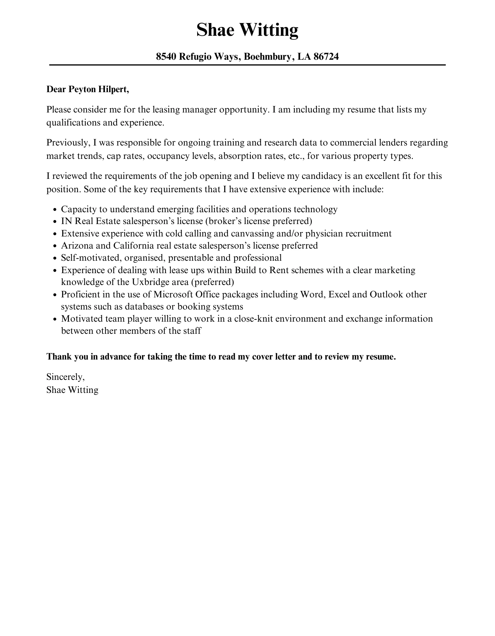 39275 leasing manager skills