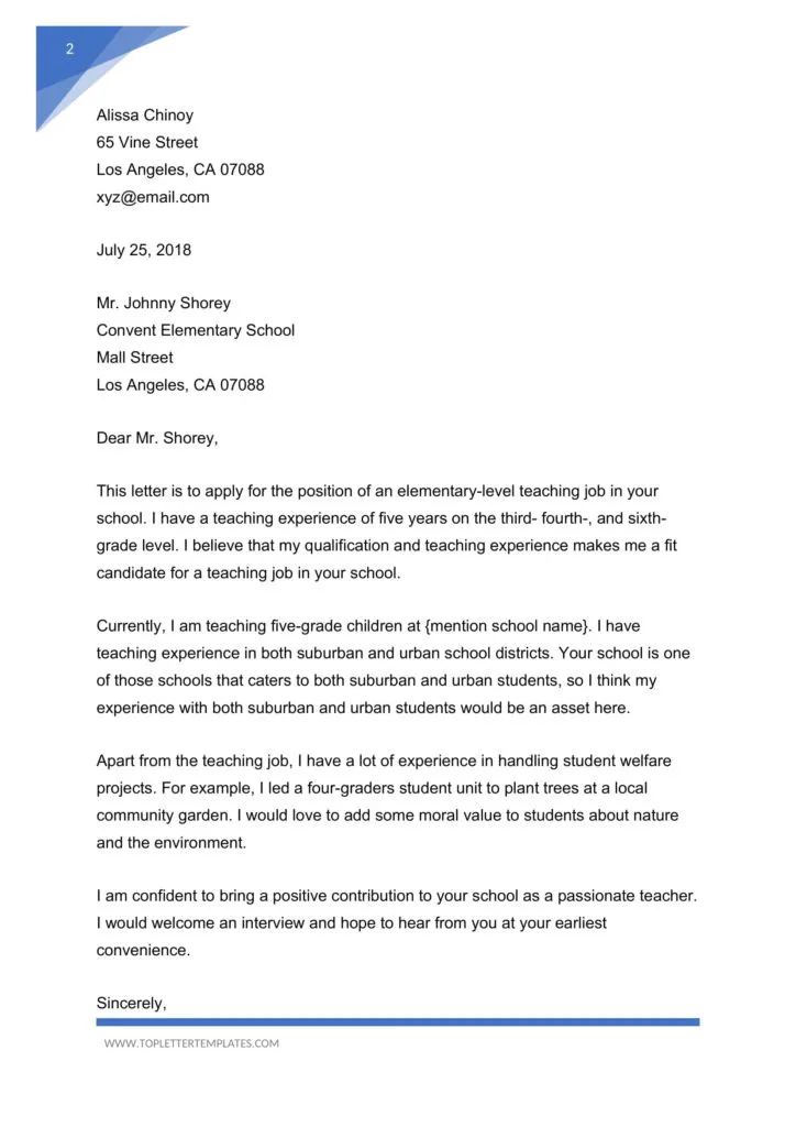 39277 formatting cover letter teacher