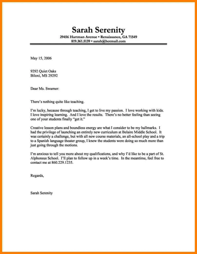 39277 teacher cover letter example