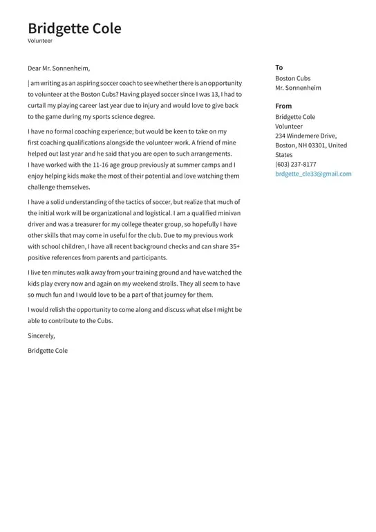 39287 volunteer cover letter sample 1