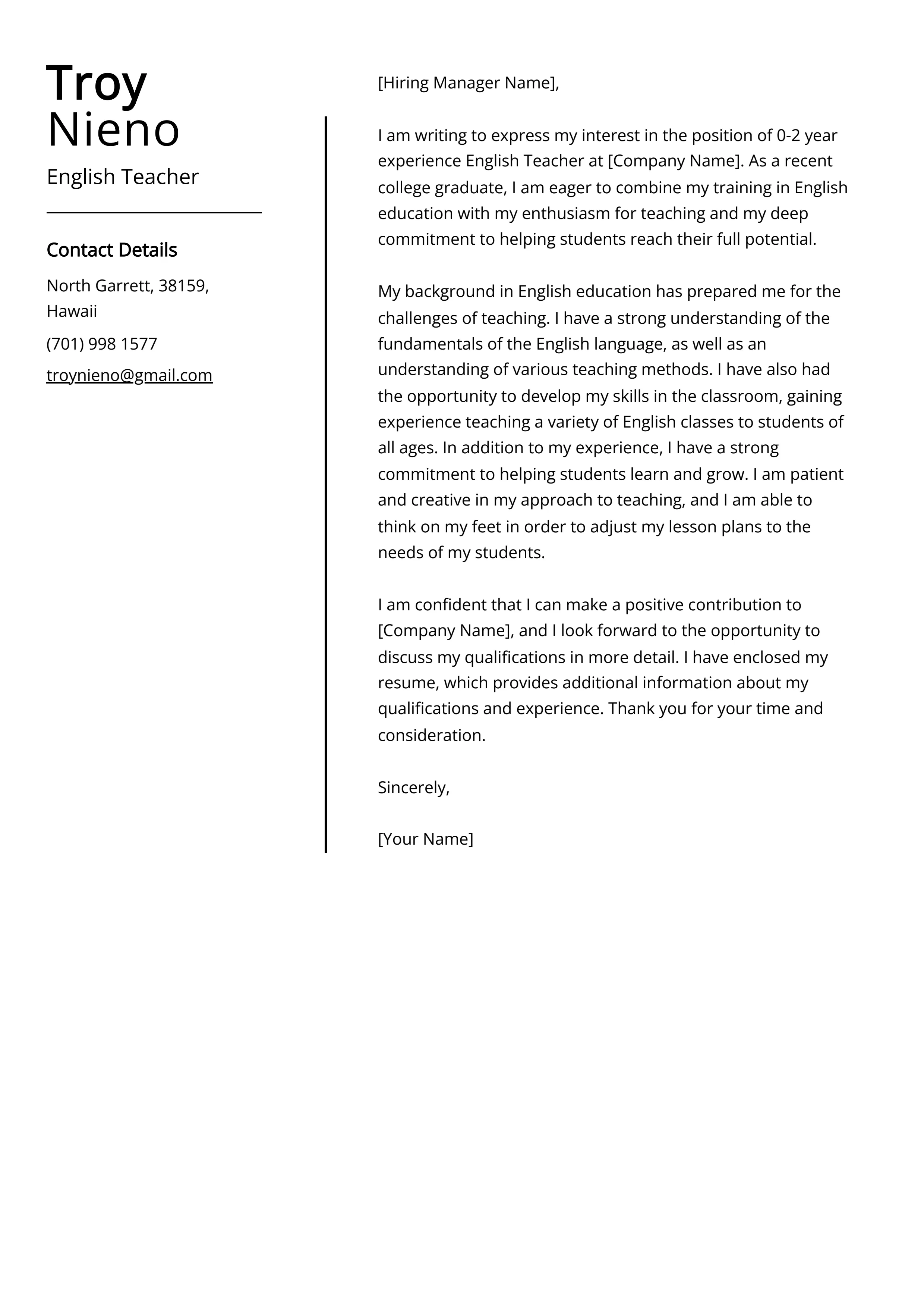 39304 cover letter tips english teacher