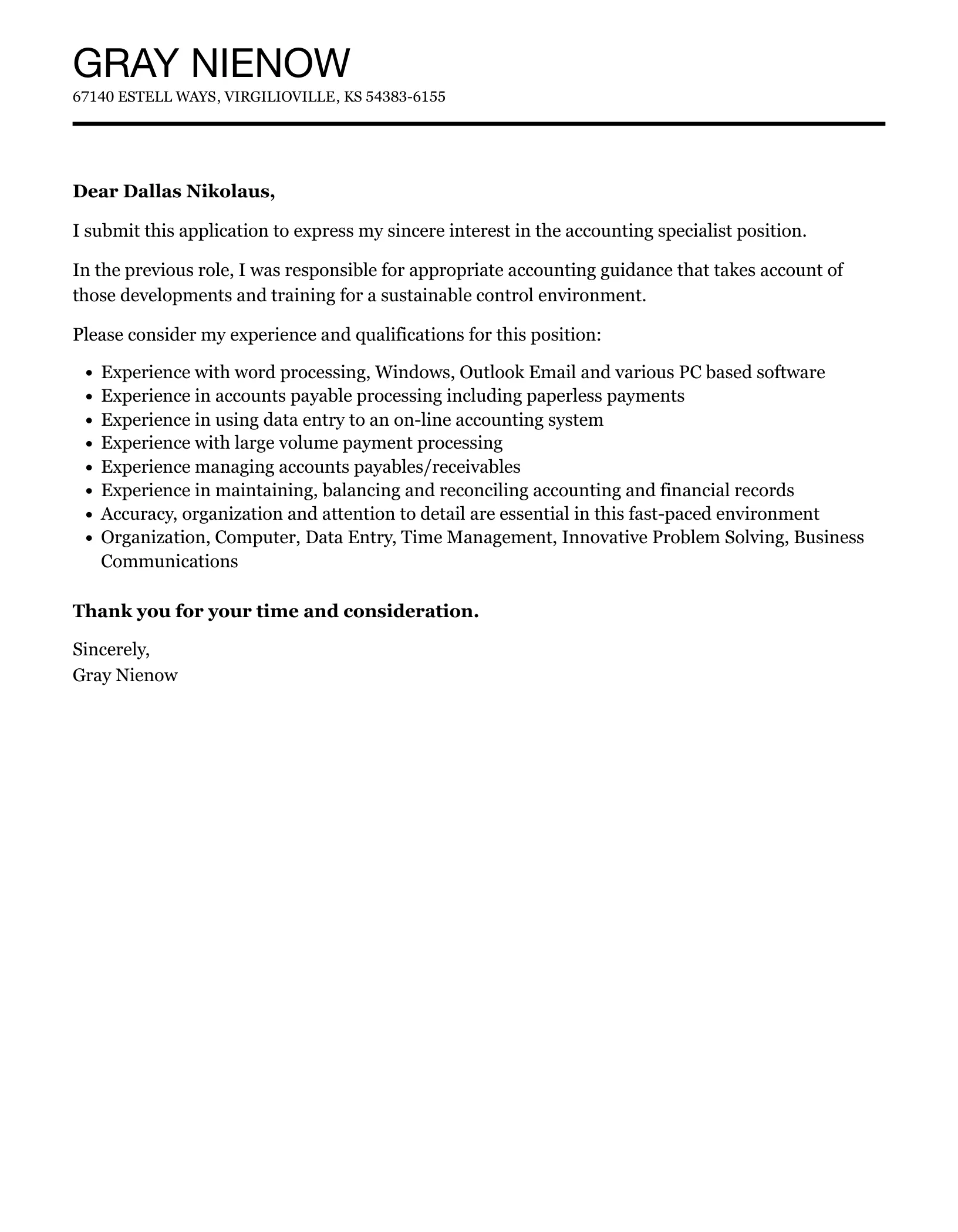 39306 cover letter accounting specialist 4
