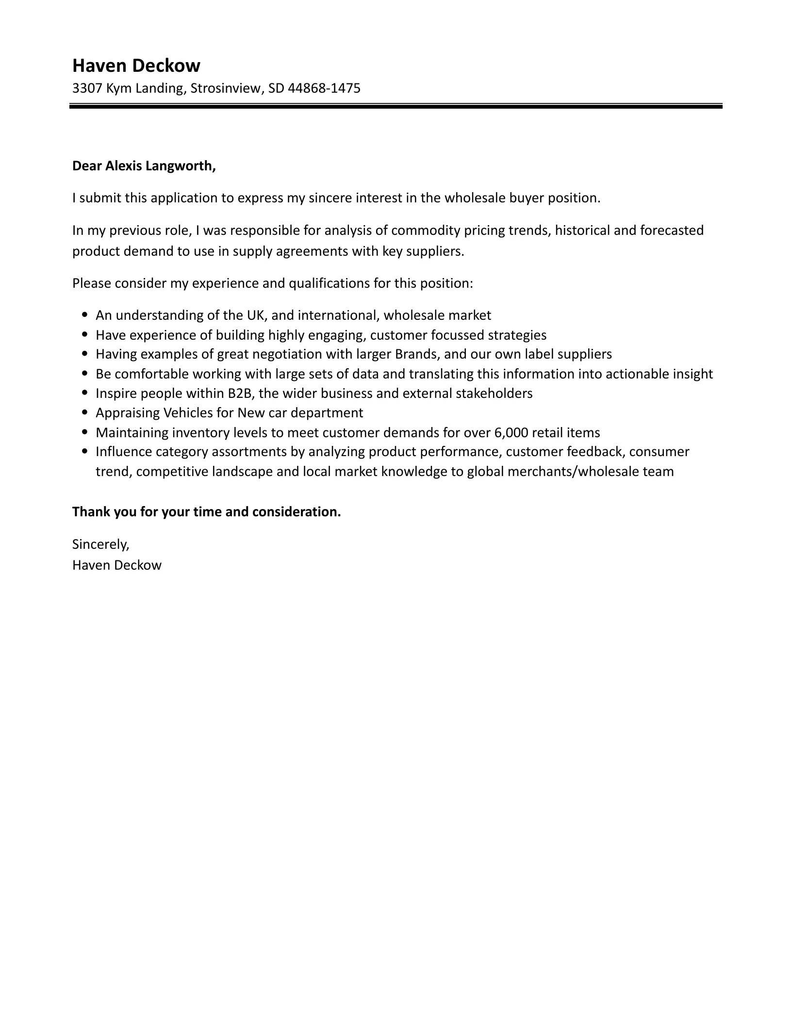 39311 cover letter buyer concise