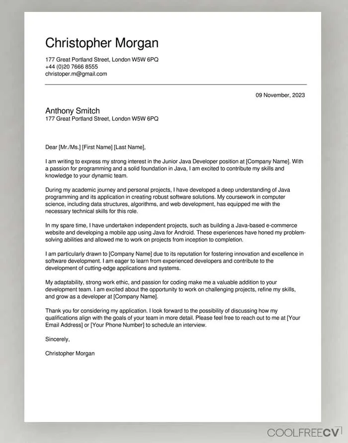 39313 cover letter elements