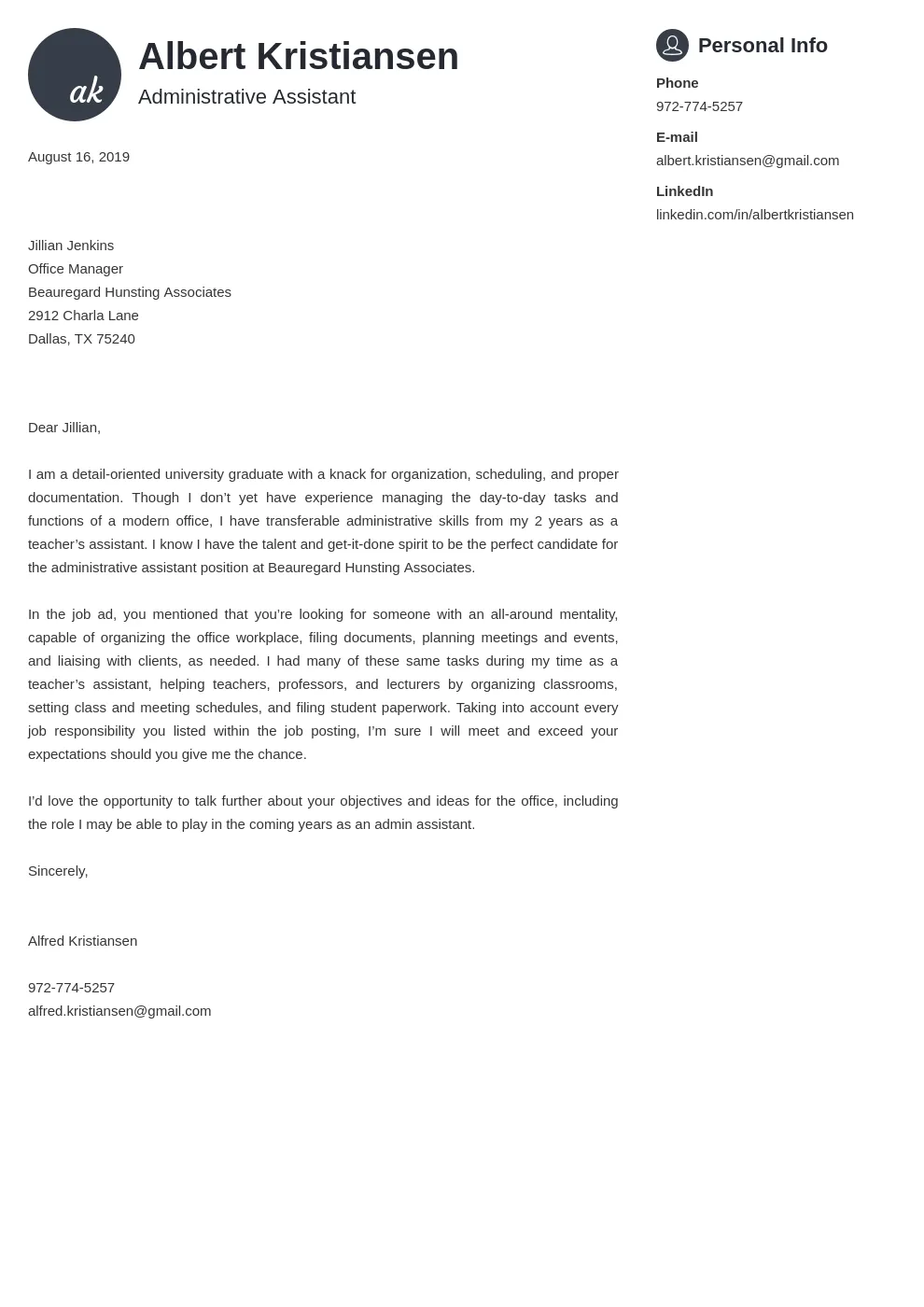 39317 achievements in cover letter