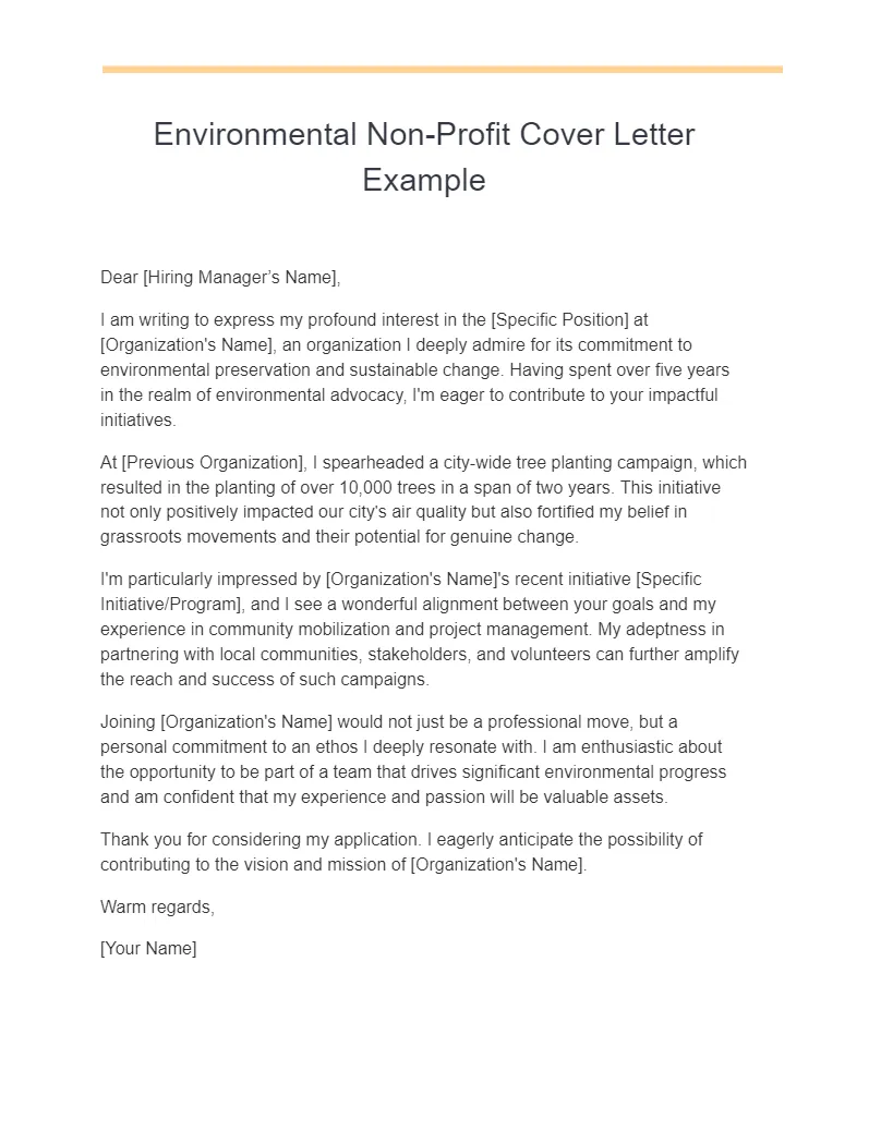 39325 nonprofit cover letter achievements
