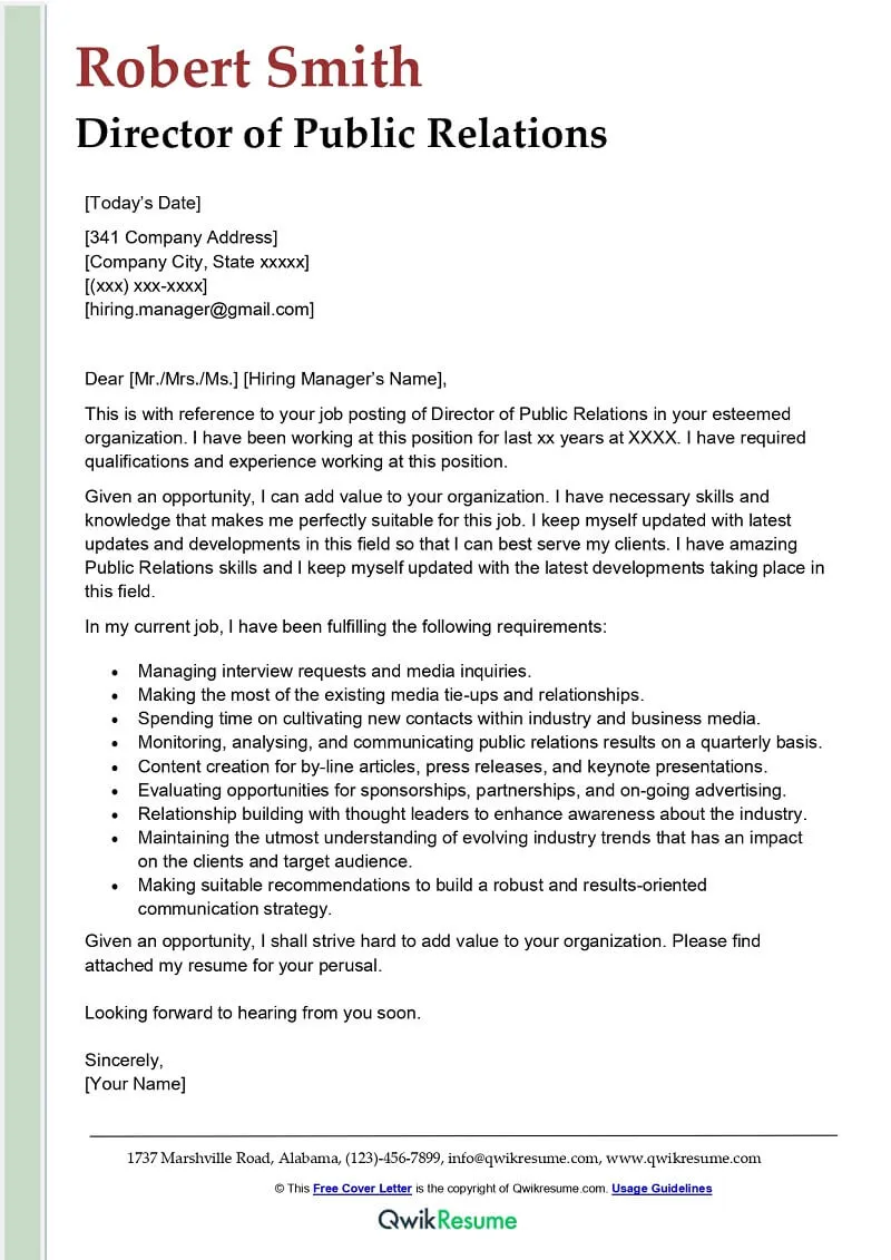 39326 pr cover letter achievements