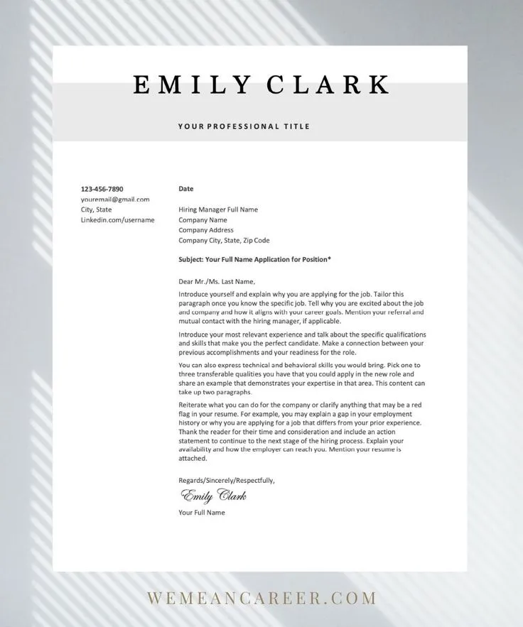 39335 modern cover letter template