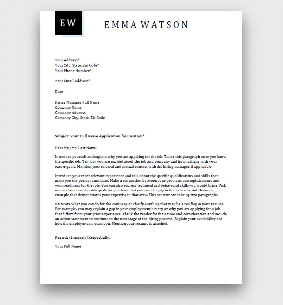 39346 cover letter writing