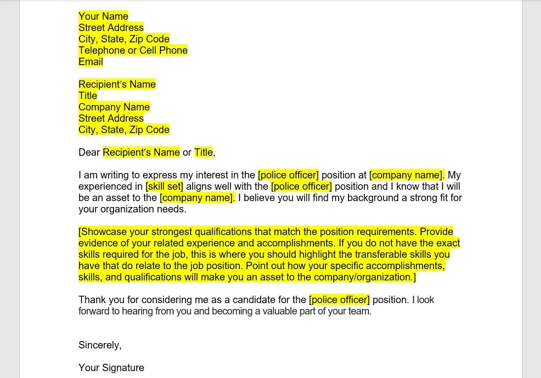 39354 police officer cover letter 3