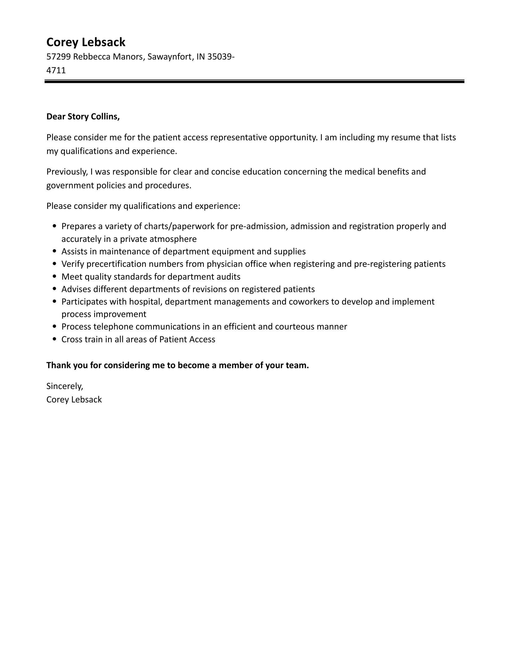 39357 patient access enthusiasm
