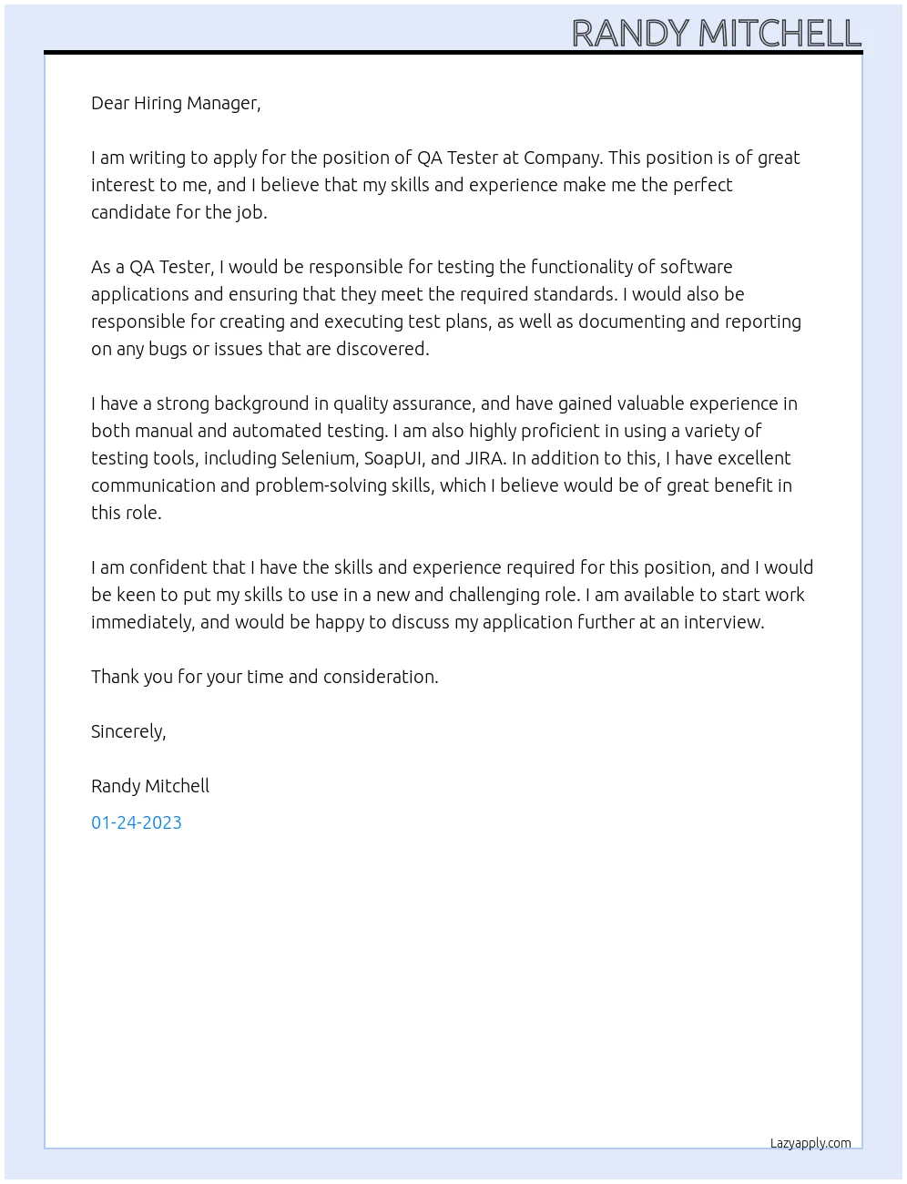 39366 qa tester cover letter formatting