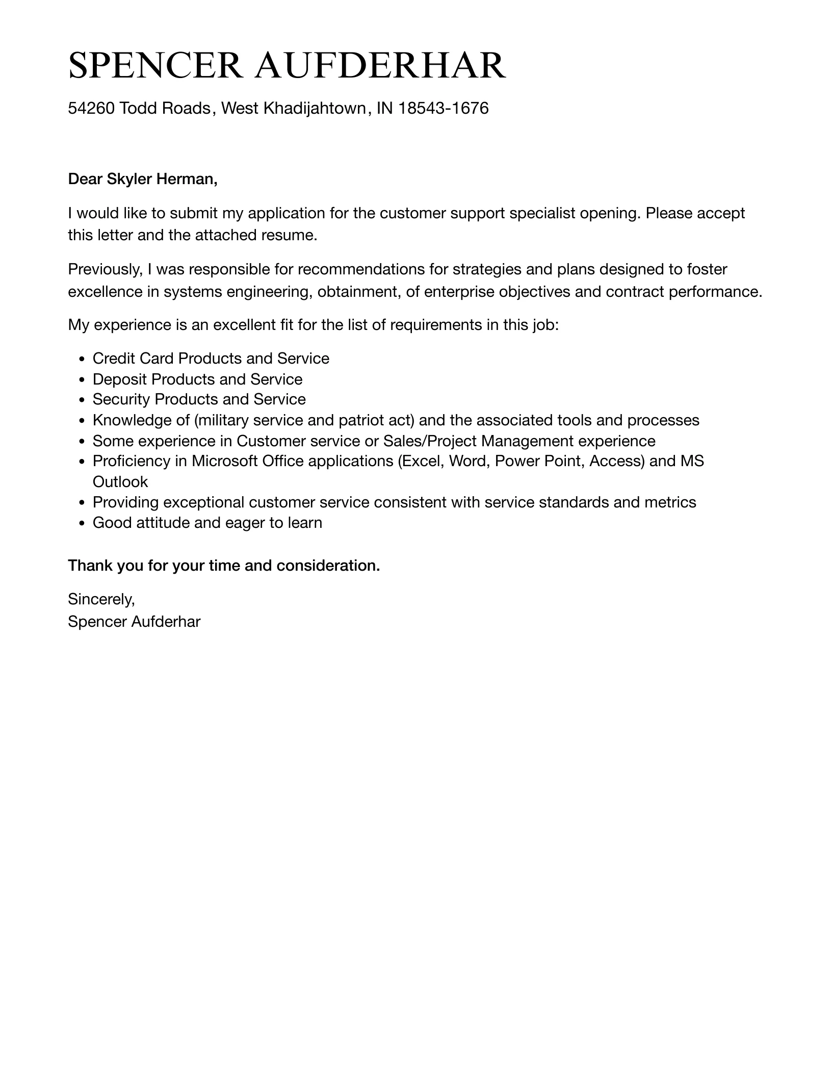 39370 cover letter structure