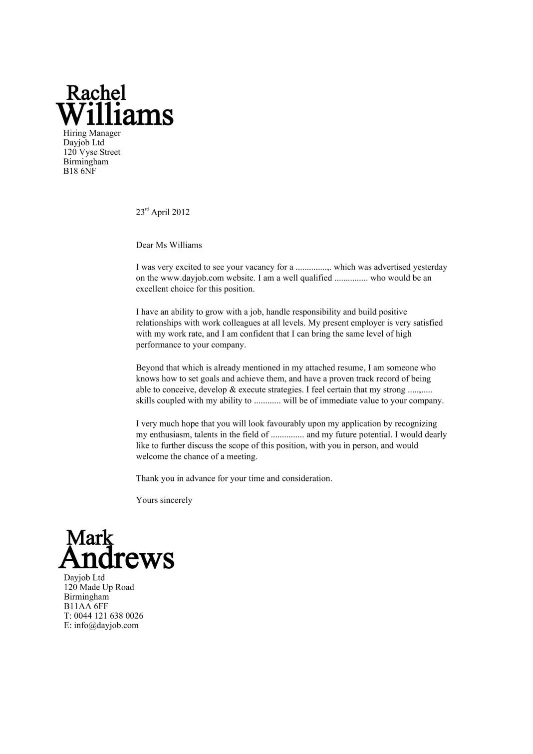 39383 professional cover letter