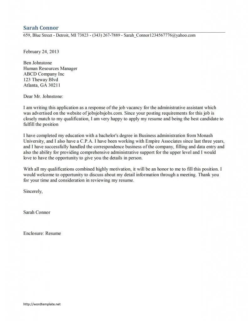 39387 formatting cover letter