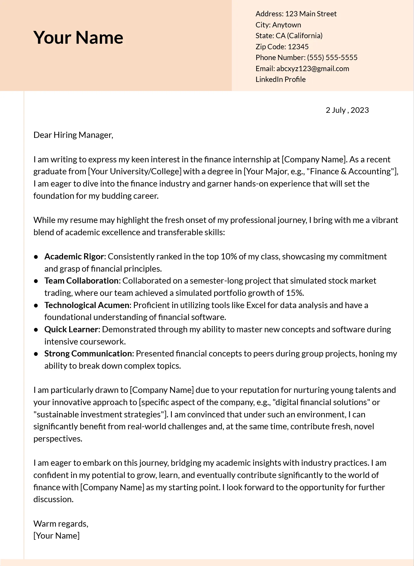 39396 bank cover letter experience