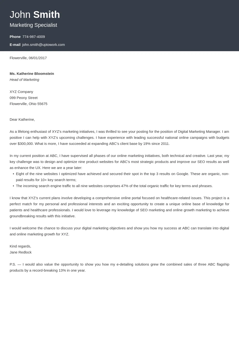 39401 cover letter formatting