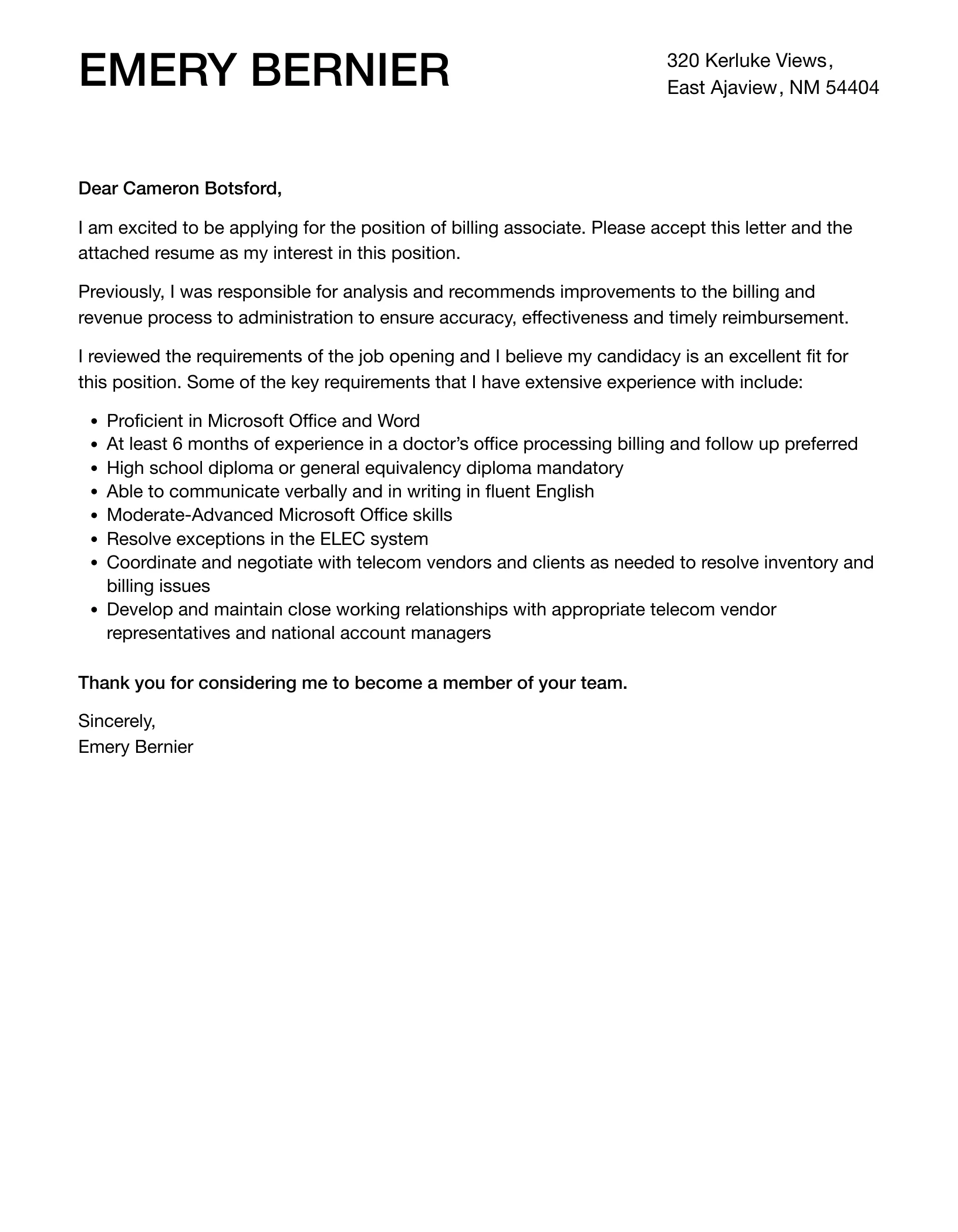 39414 billing cover letter tips
