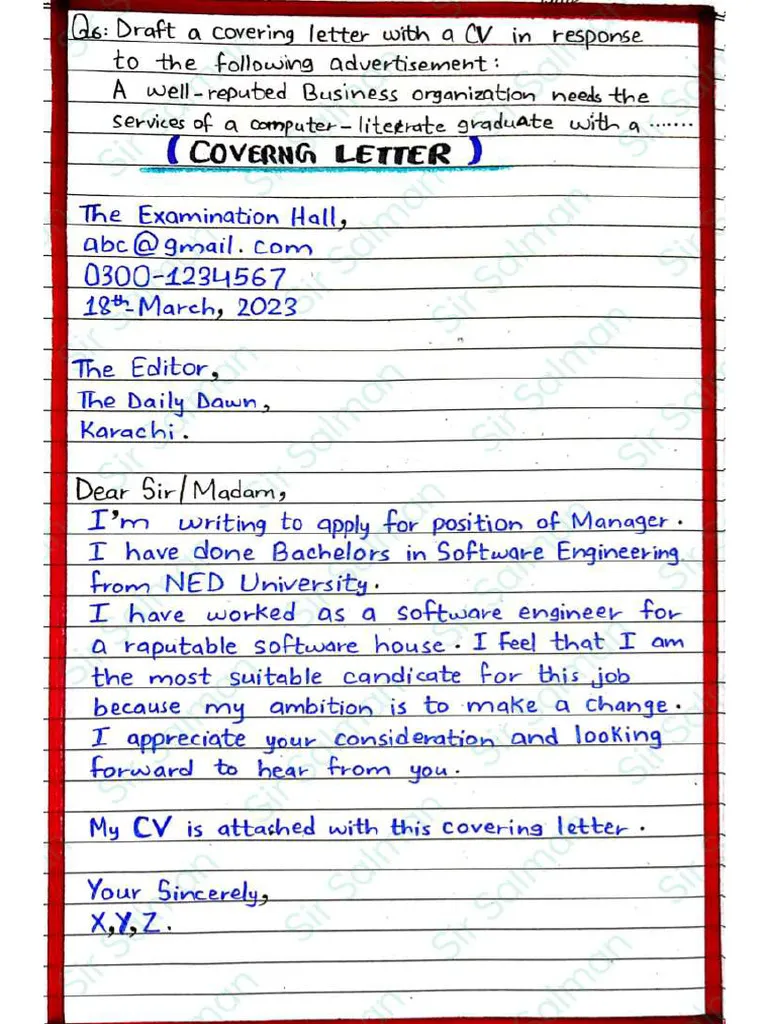 39427 submitting cover letter