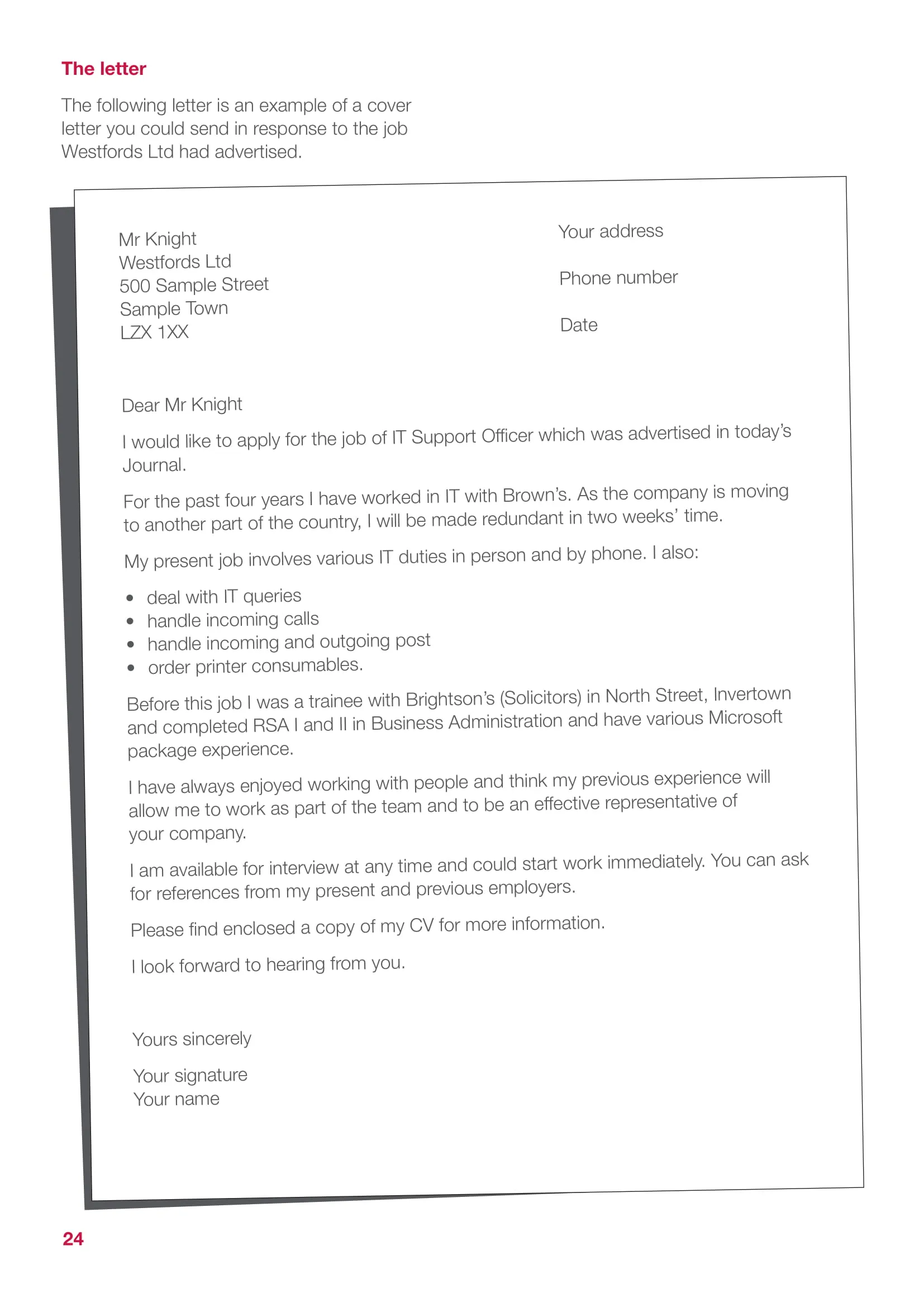 39438 cover letter achievements