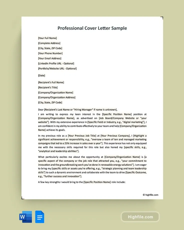 39438 cover letter formatting