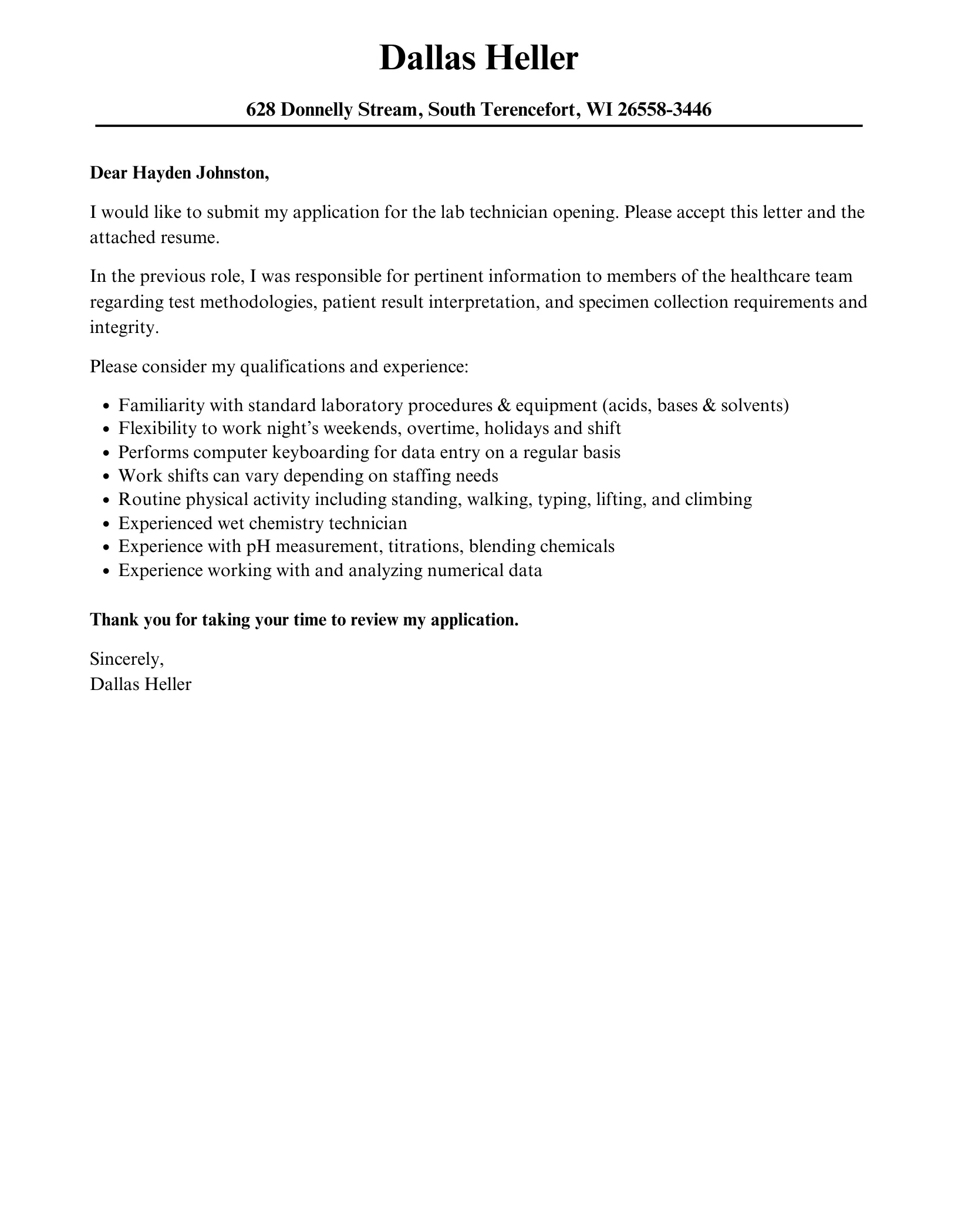 39444 experienced lab tech