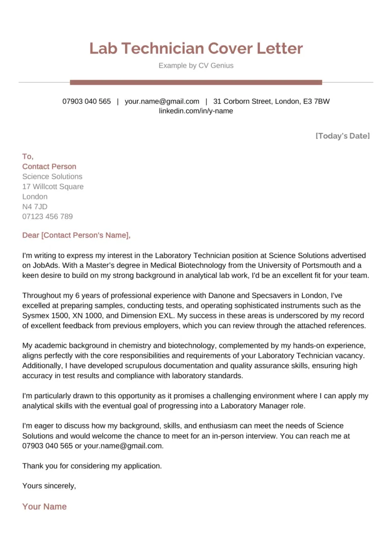 39444 lab technician cover letter header