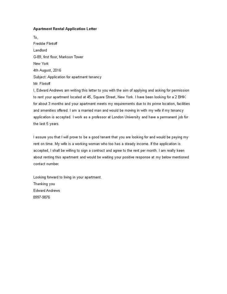 39445 apartment application personalized letter