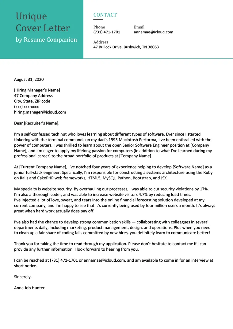 39450 cover letter formatting