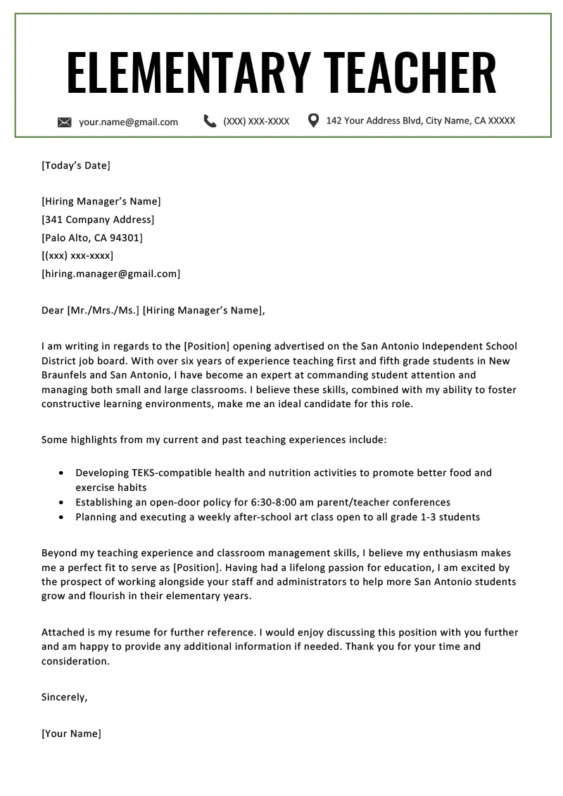 39465 teacher cover letter writing