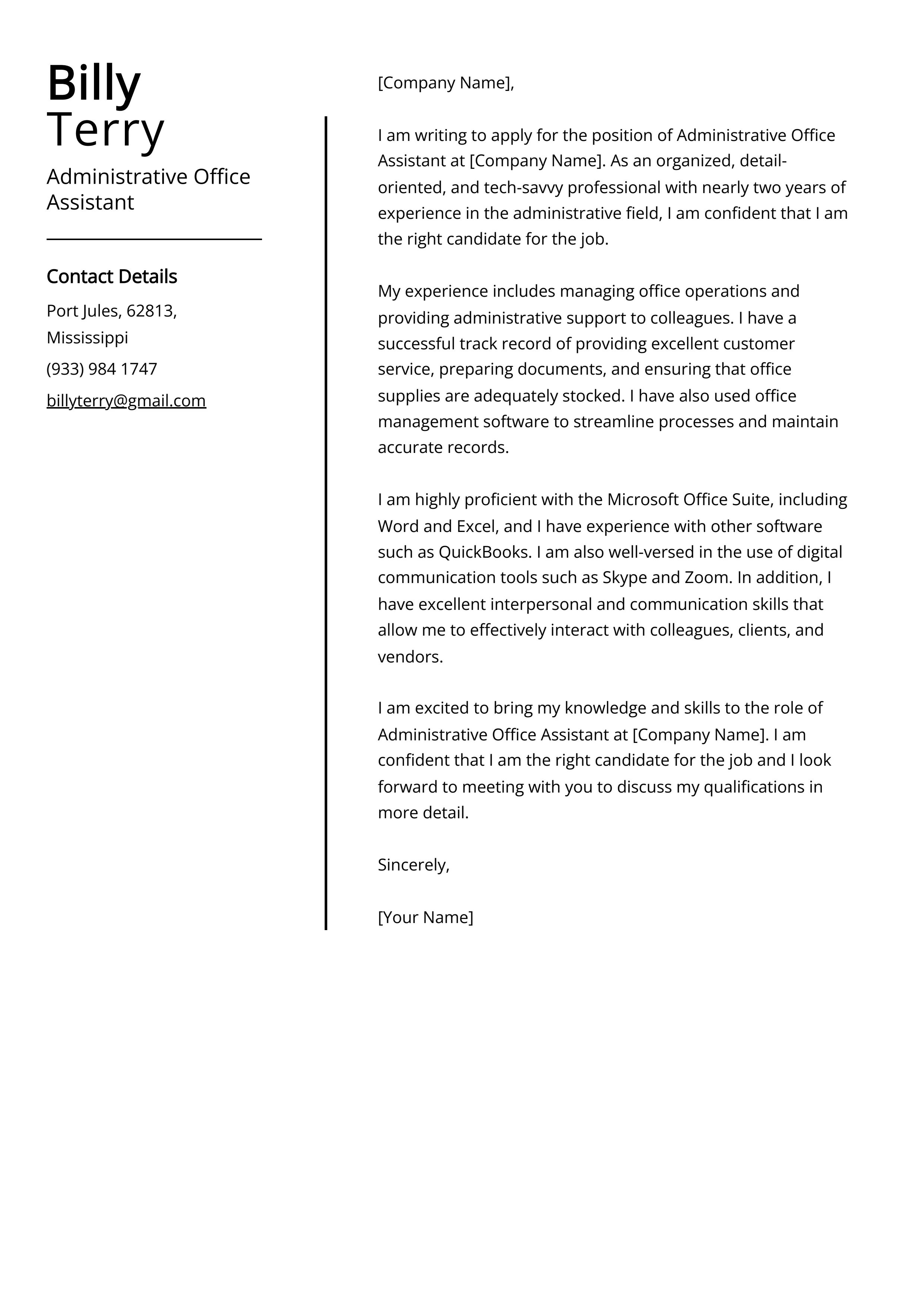 39471 office assistant cover letter 6