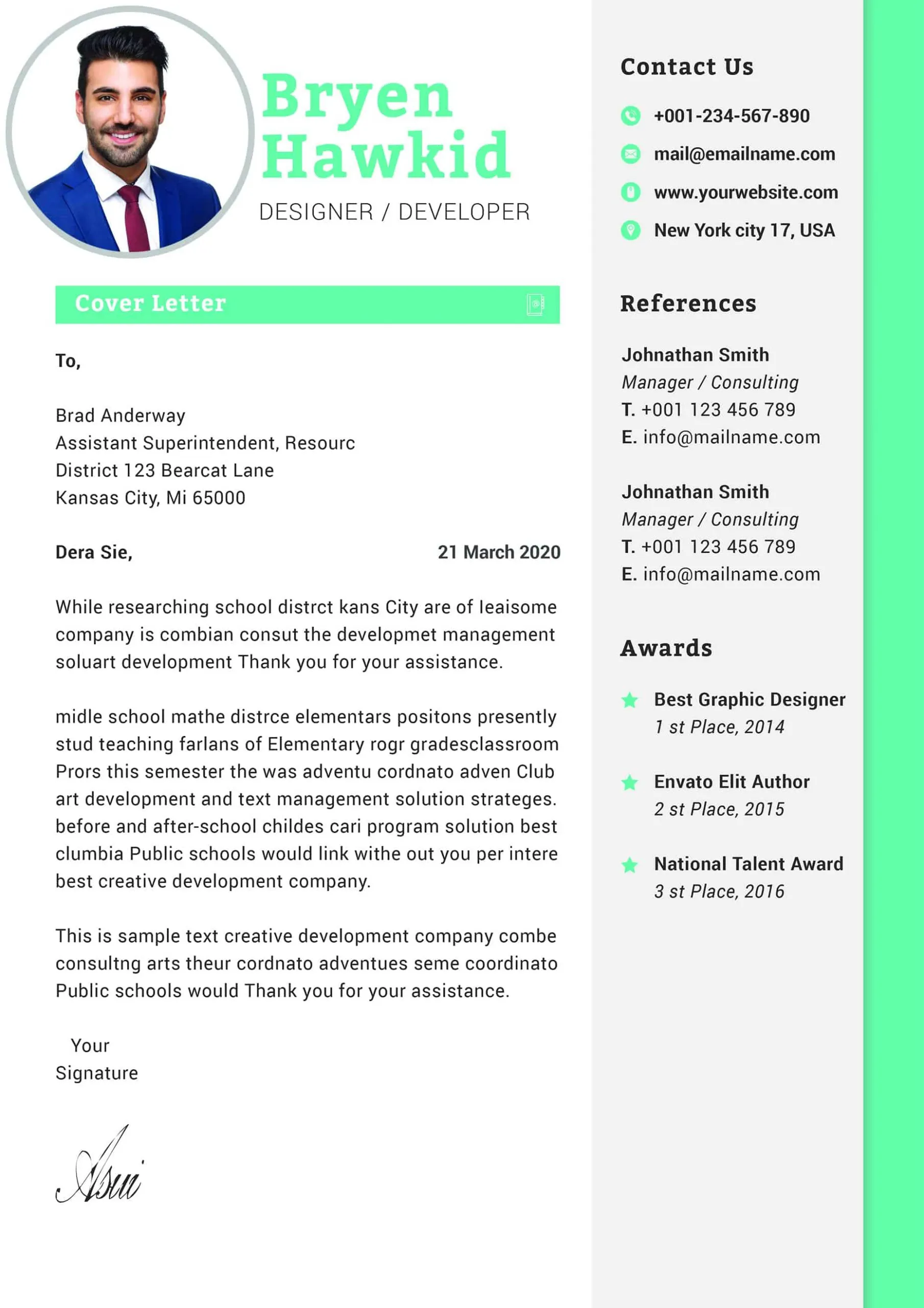 39476 cover letter graphics white space