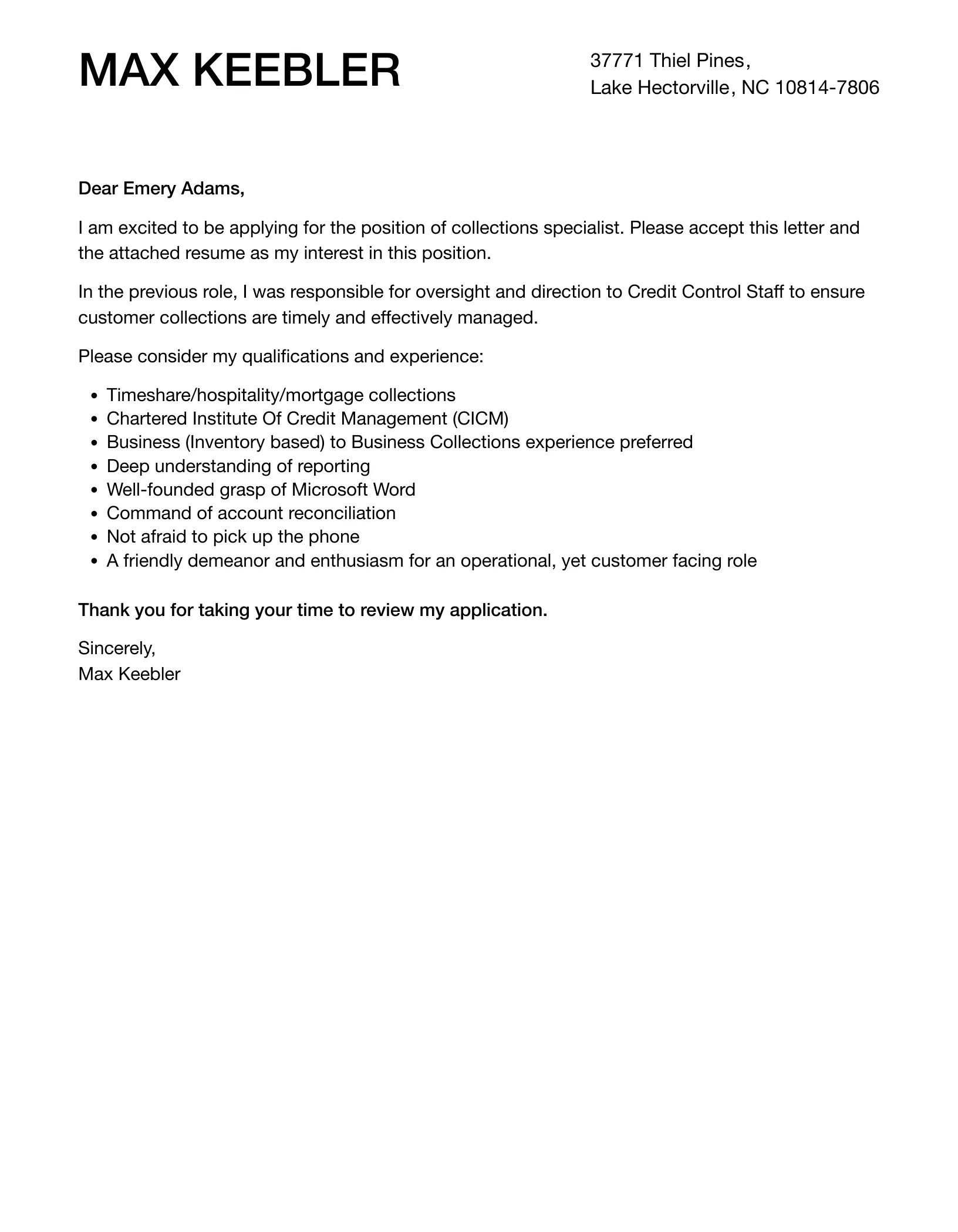 39483 collections specialist cover letter mistakes