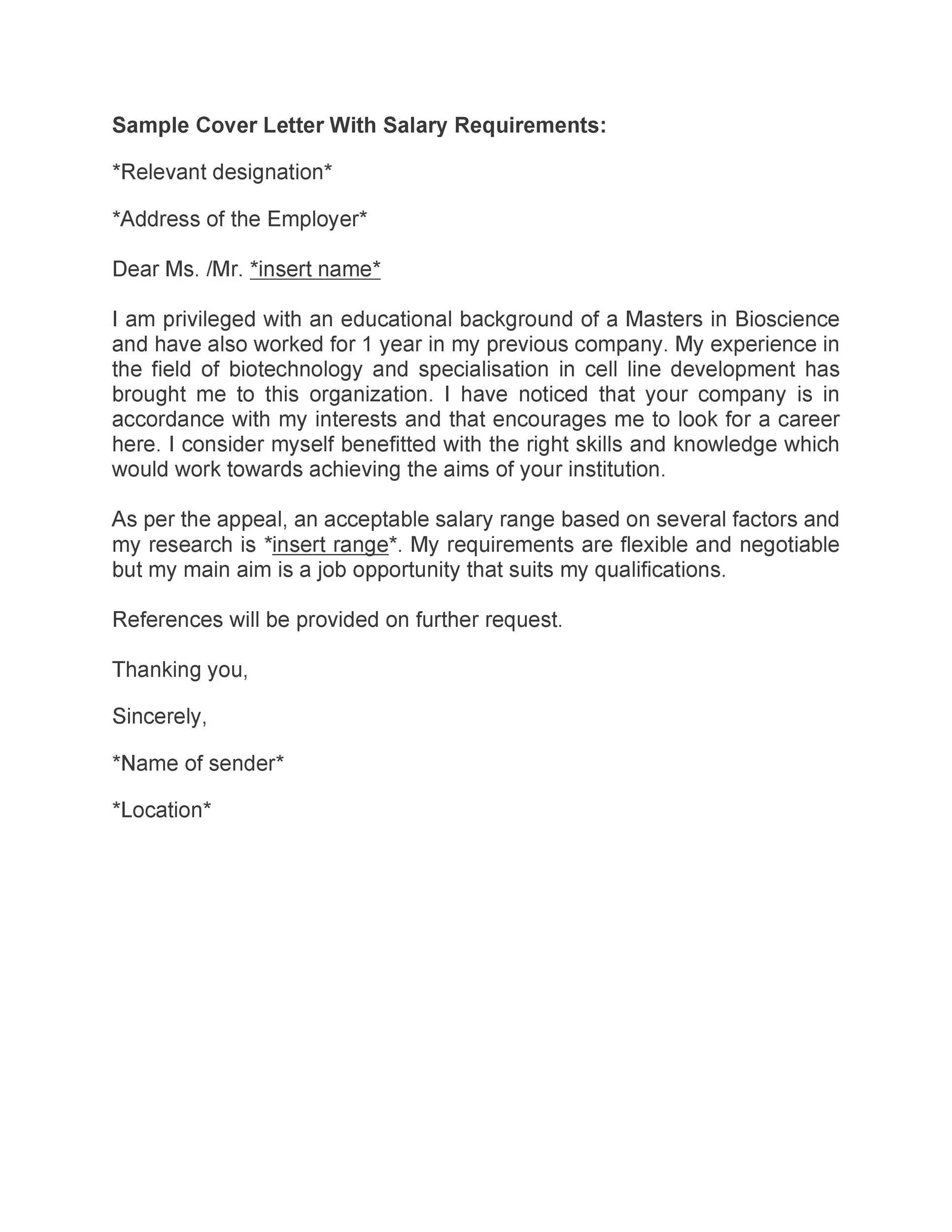 39484 cover letter salary expectations 5