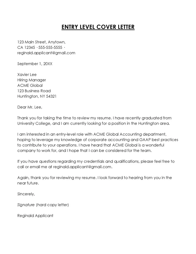 39498 cover letter entry level 4