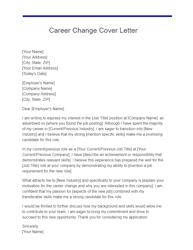 39499 cover letter industry change