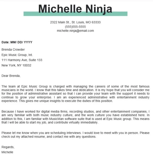 39500 admin cover letter formatting
