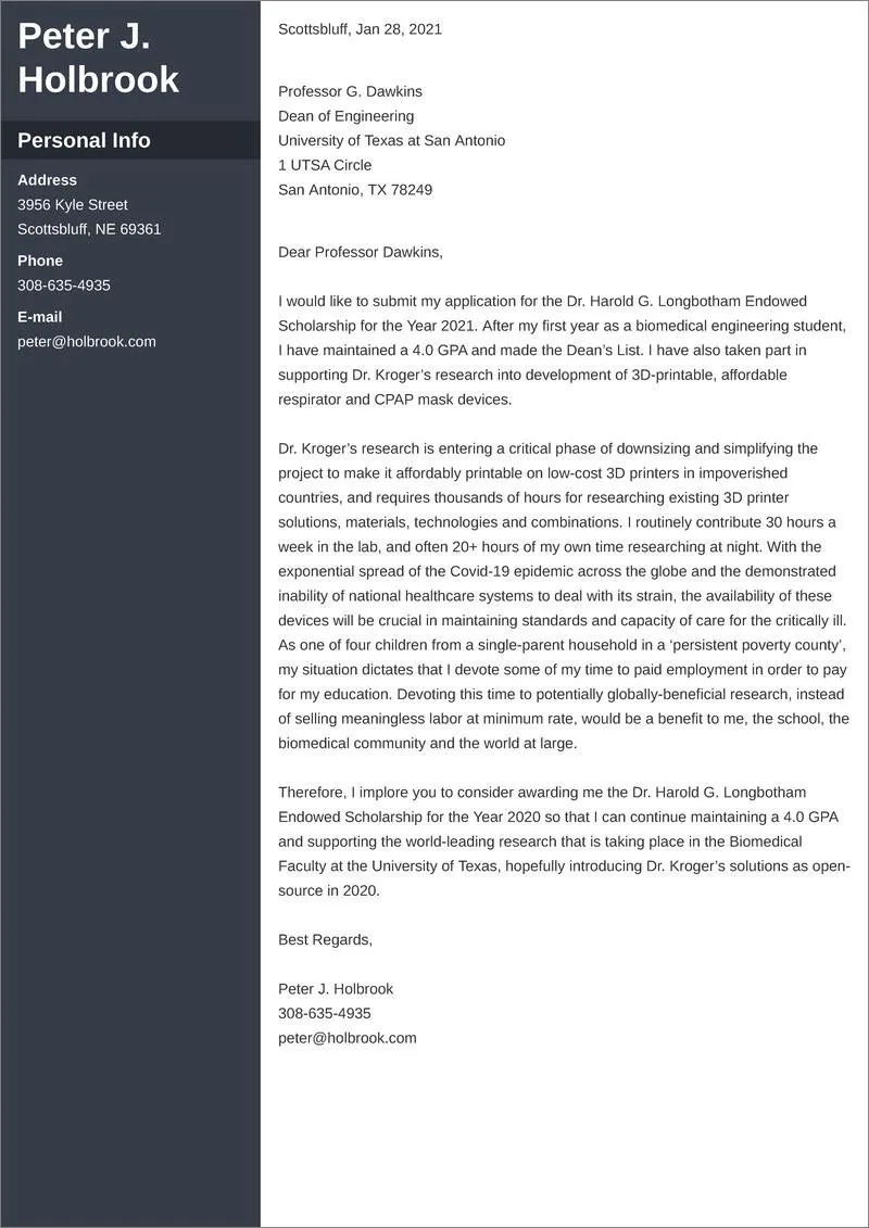 39504 scholarship cover letter guide