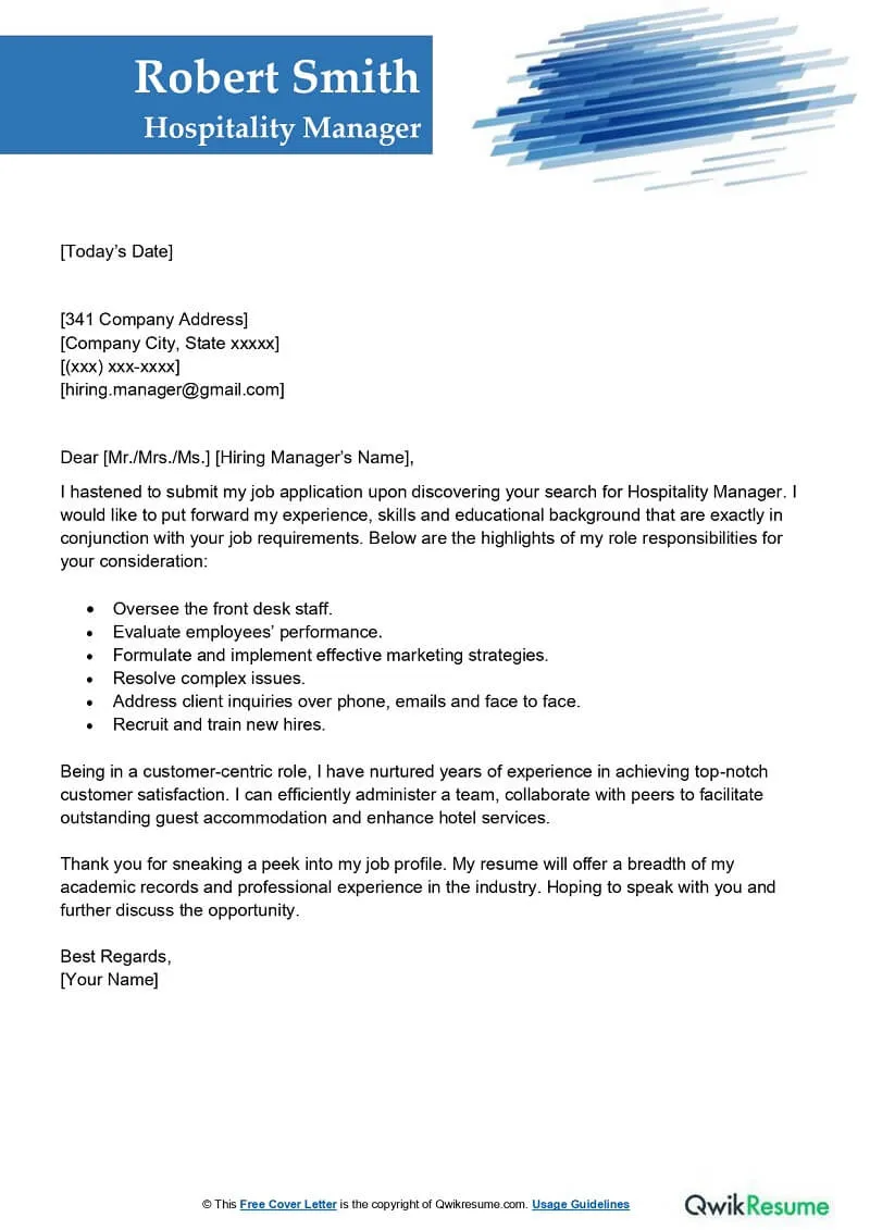 39509 hospitality cover letter hero