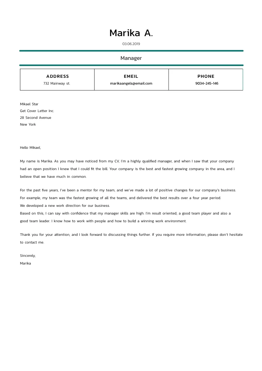 39517 assistant manager cover letter