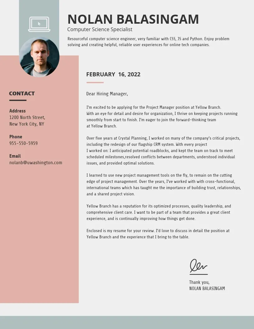 39522 achievements cover letter