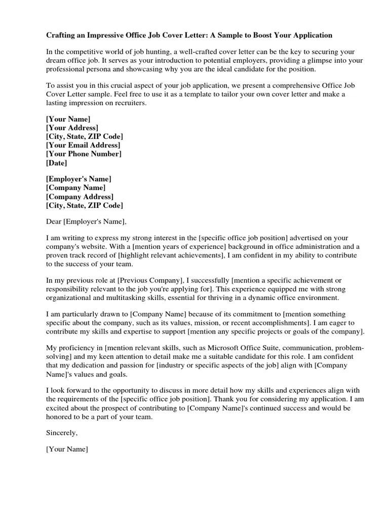 39524 office position cover letter header